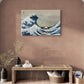 Chinoiserie wall art, framed nautical artwork, oriental wave canvas print, seascape wall art, large oriental art print, gift wall art