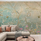 Chinoiserie wallpaper mural, large wallpaper with birds and trees, Asian botanical wall mural, accent removable wallpaper, self adhesive wallpaper, canvas peel and stick wall mural