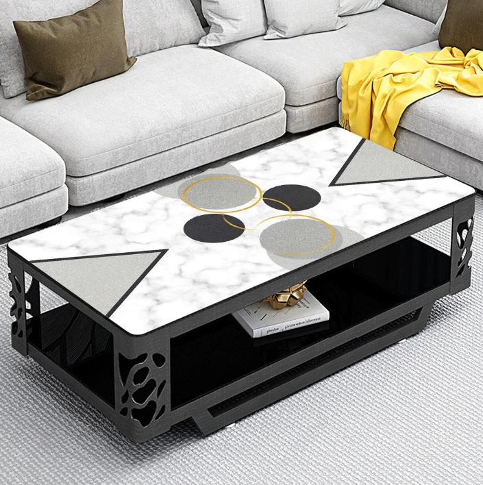 Tischdecke in Lederoptik für die Küche, Tischschutz mit „Art Deco“-Muster