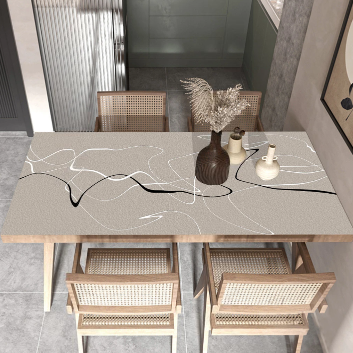 Wasserdichte PVC-Küchentischdecke, Küchenabdeckung mit Lederstruktur "Abstrakt"