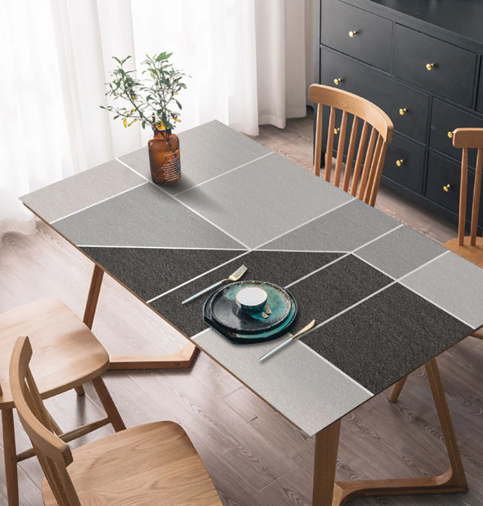 PVC-Tischdecken in verschiedenen Größen für den Küchentisch, Tischfolie mit dem Muster „Strenges Muster“