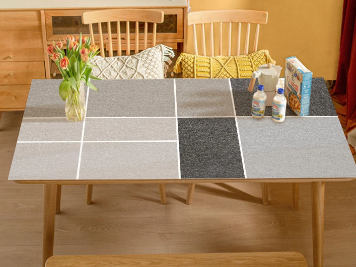 Moderne Tischdecke mit Muster, Tischauflage in Lederoptik „Blocks“