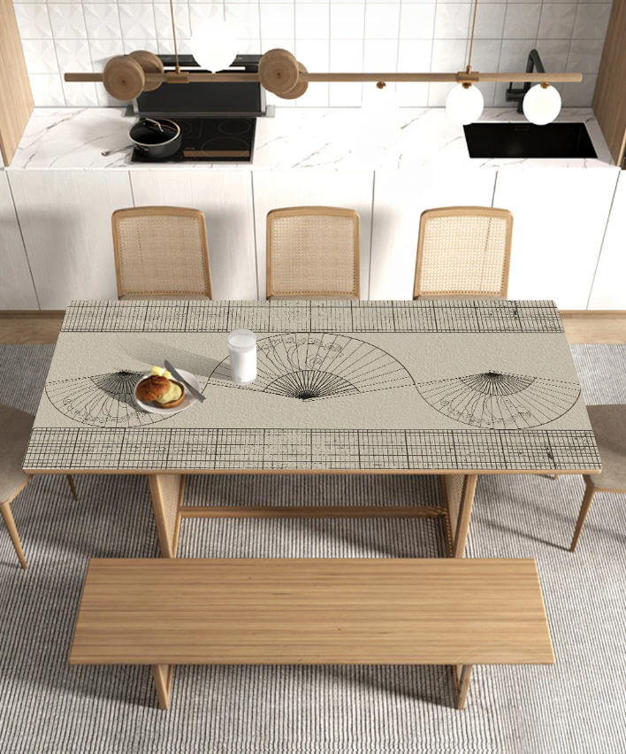 PVC-Tischdecke mit Lederstruktur für den Esstisch, Tischauflage für die Küche „Shoji“