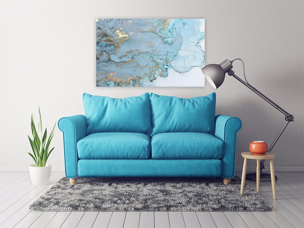 Blue marble wall art Fluid abstract print Abstract wall art paintings on canvas Home wall decor gold marble wall art multi panel wall art