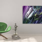 Tulip canvas painting Flowers wall art print Neon purple home wall decor farmhouse multi panel wall decoration