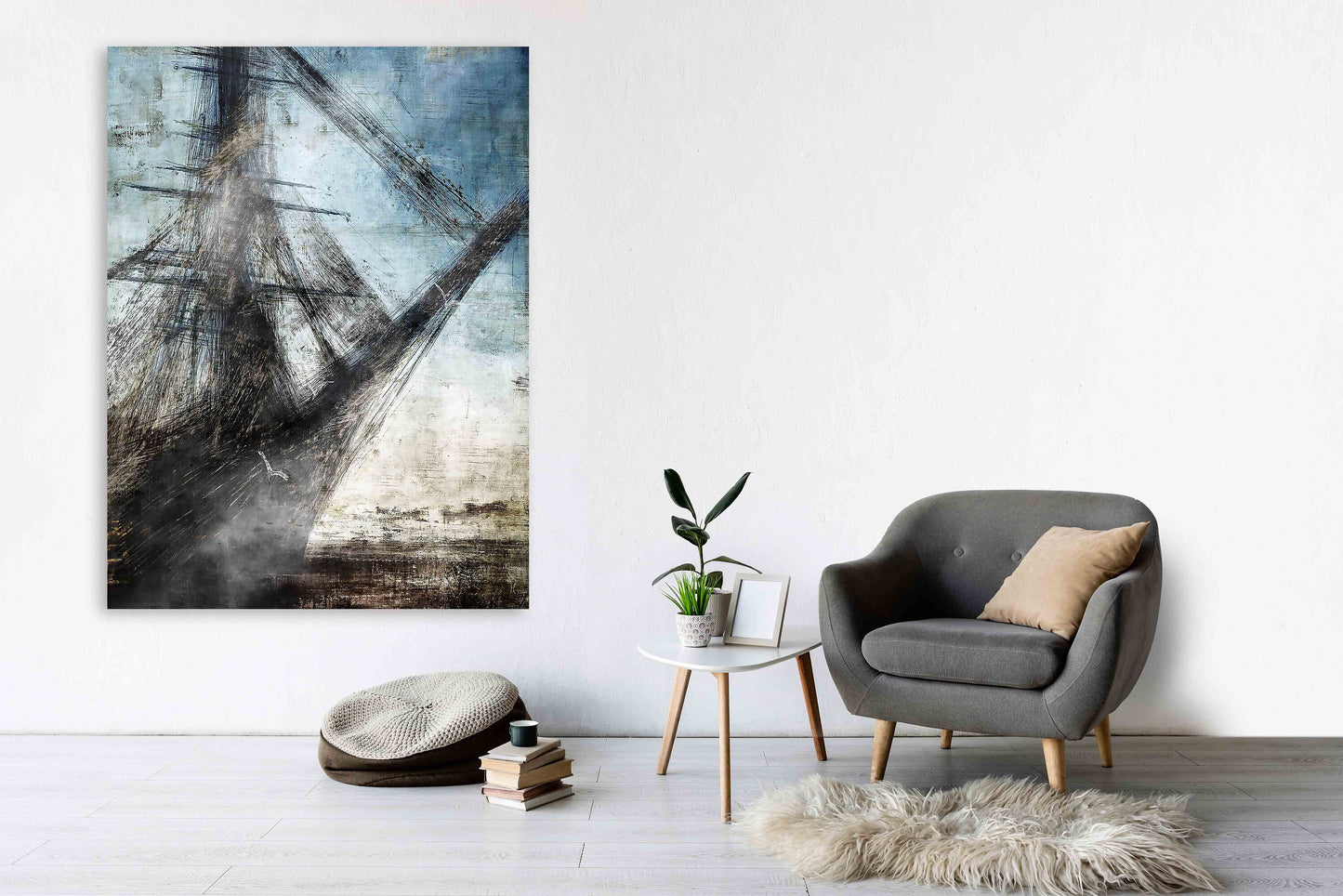 Ship wall art paintings on canvas, home wall decor, nautical wall decor, housewarming and wedding gift, seascape painting, Modern wall art