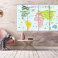 Wandkunst für Jungenzimmer, Weltkarte für Kinder, Wandkunstgemälde auf Leinwand, Wanddekoration für Zuhause, Leinwandgemälde, Weltkarte auf Leinwand, 3er-Set fürs Kinderzimmer