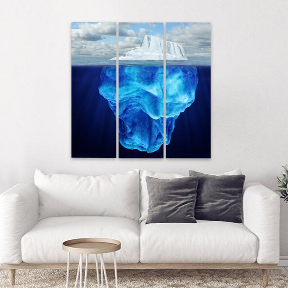 Iceberg canvas Iceberg wall art paintings on canvas, home wall decor, canvas painting, bathroom wall decor seascape painting