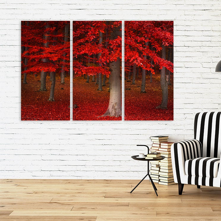 Forest wall art paintings on canvas, home wall decor, canvas painting, housewarming and wedding gift