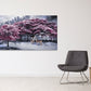 Forest wall art paintings on canvas Nature painting home wall decor wood wall art multi panel wall art extra large wall art pink trees art