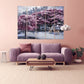 Forest wall art paintings on canvas Nature painting home wall decor wood wall art multi panel wall art extra large wall art pink trees art
