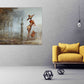 Vintage wall art, girl paintings on canvas, home wall decor, canvas painting, extra large 3 piece wall art, 4 panel wall art, 5 panel canvas