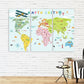 Wandkunst für Jungenzimmer, Weltkarte für Kinder, Wandkunstgemälde auf Leinwand, Wanddekoration für Zuhause, Leinwandgemälde, Weltkarte auf Leinwand, 3er-Set fürs Kinderzimmer