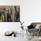 New York city wall art paintings on canvas, home wall decor, Manhattan wall decal, Rockefeller center multi panel wall art, canvas print