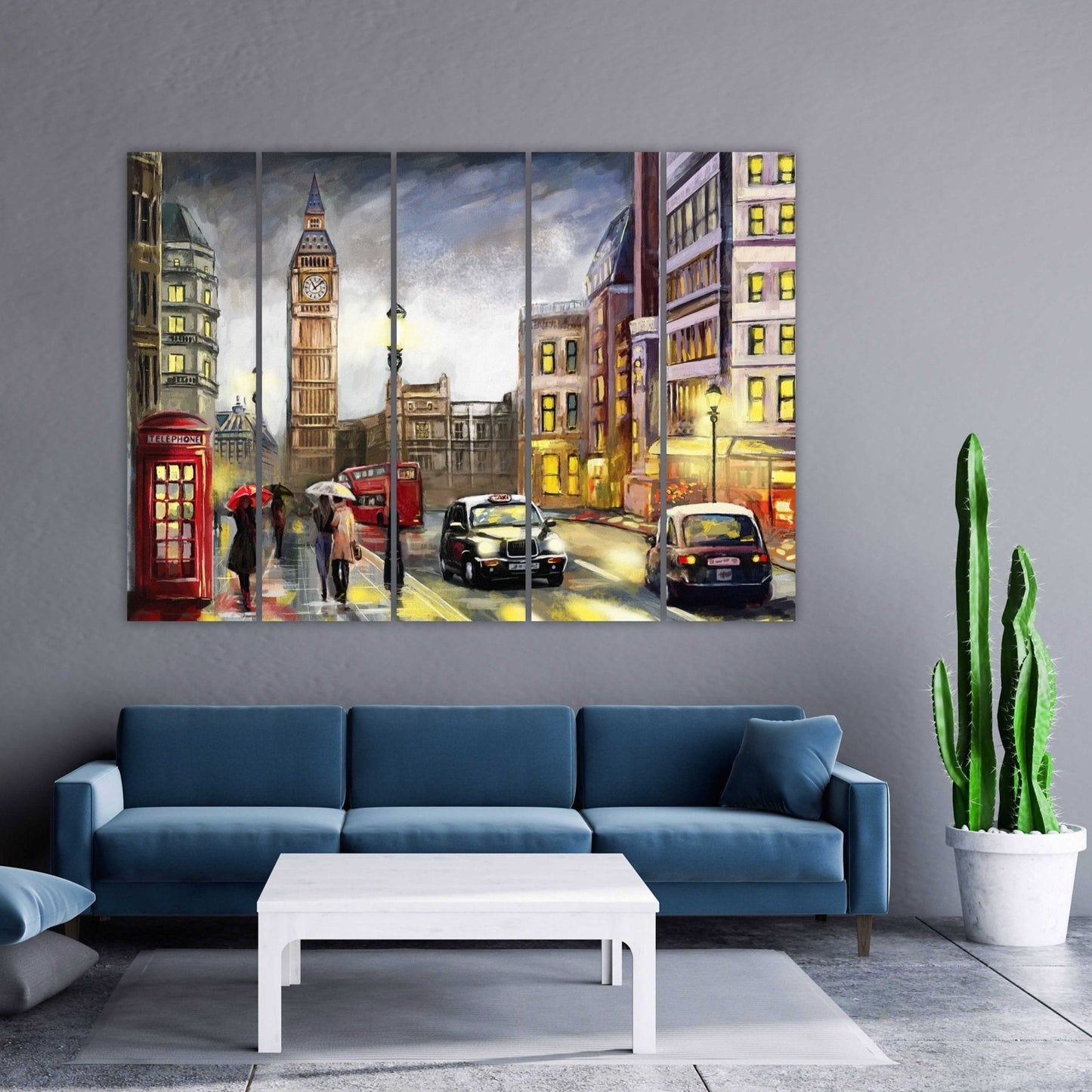 London wall art paintings on canvas, home wall decor, big ben wall decor, city multi panel wall art, canvas print, trendy wall art