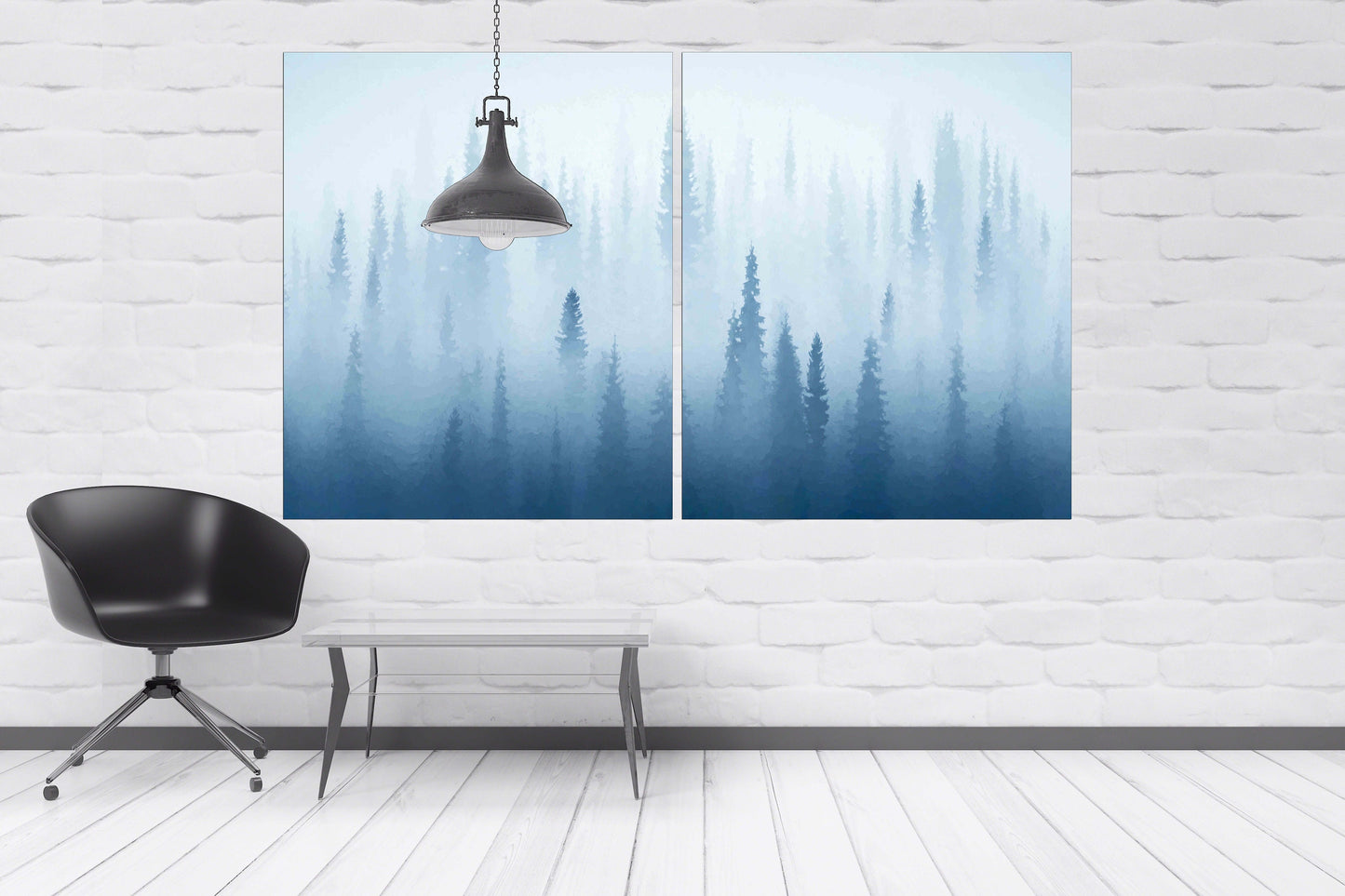 Forest wall art paintings on canvas, home wall decor canvas painting housewarming and wedding gift farmhouse wall decor multi panel wall art