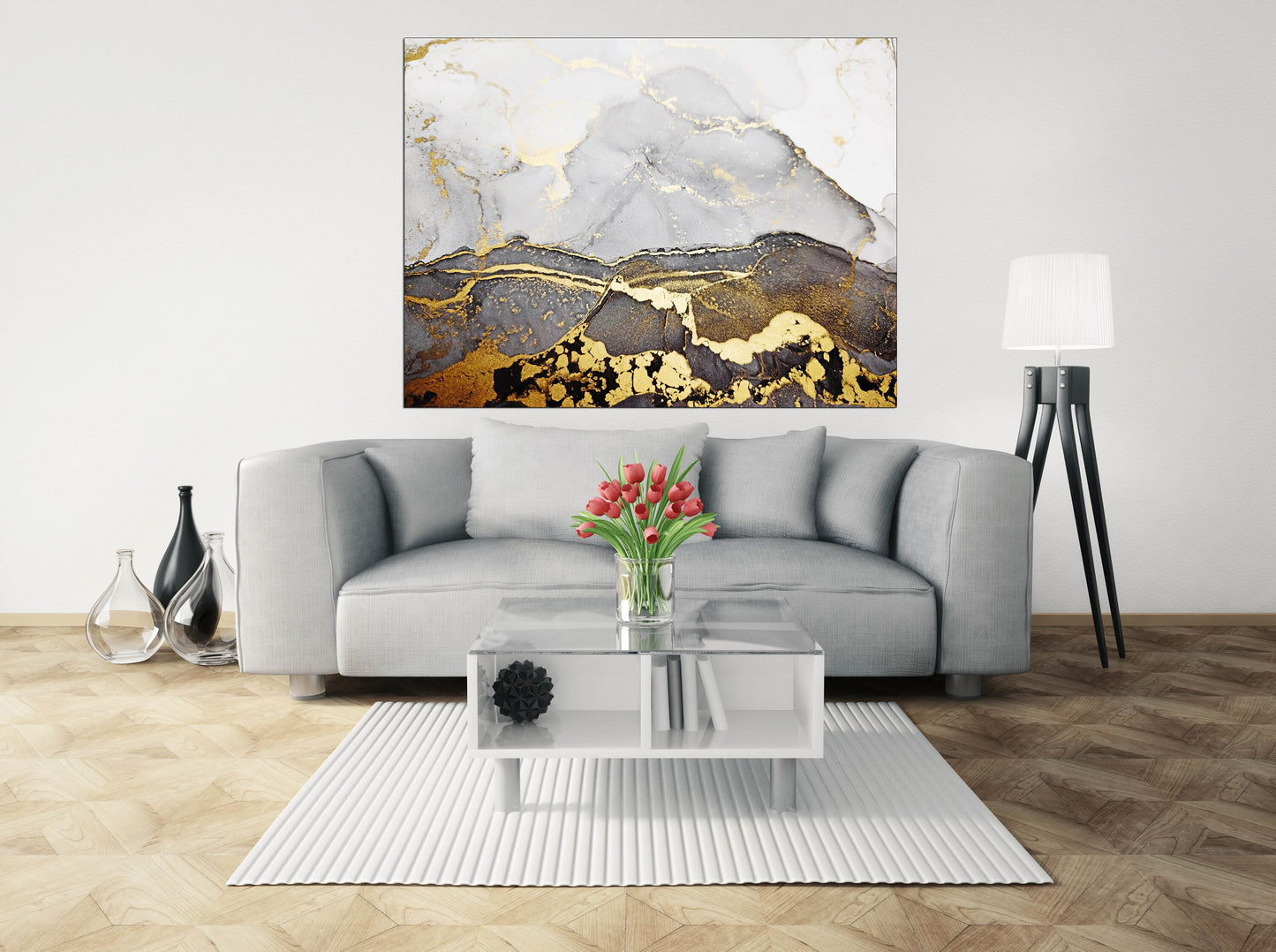 Gold and black wall art Marble wall decor, marble canvas abstract, Abstract wall art paintings on canvas, aesthetic room decor Marble canvas