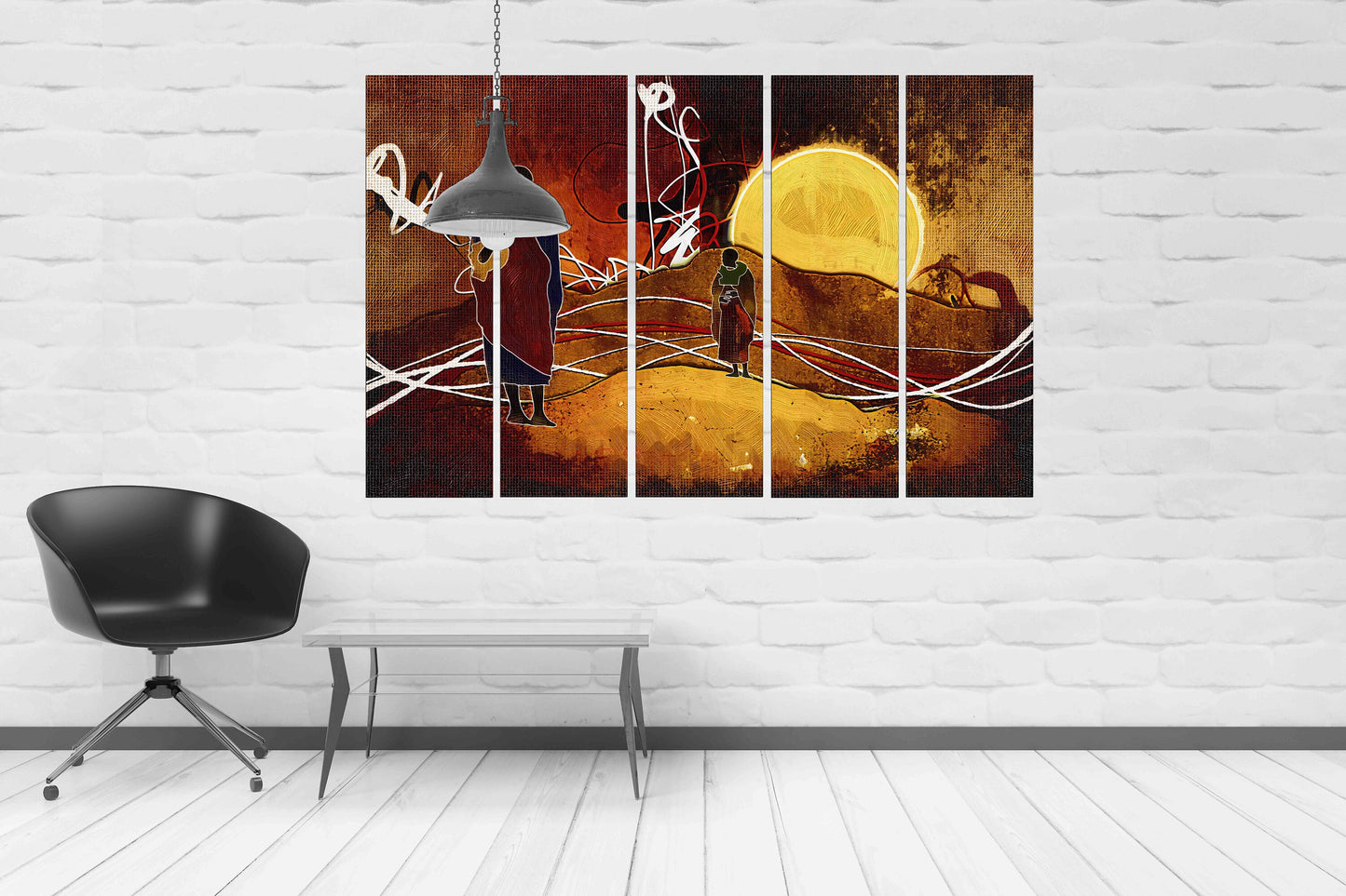 African ethnic retro illustration Abstract African wall art Masai canvas print african canvas art painting Masai painting Whimsical art