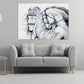 White horse canvas Horse wall art Amazing hand drawn horse paintings on canvas, home wall decor, canvas painting, horse printable art