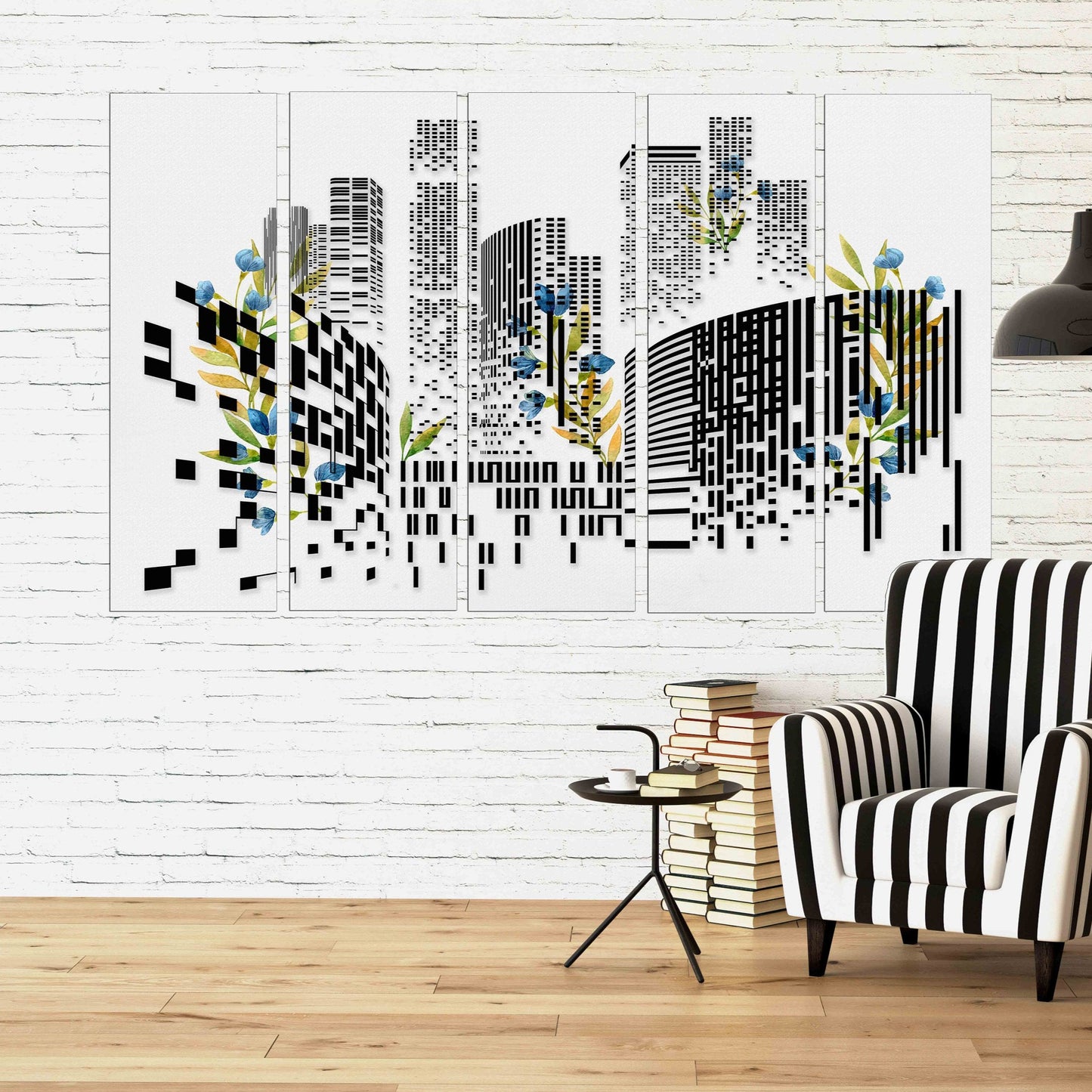 Trendy wall art, city wall art multi panel art Abstract wall art paintings on canvas, extra large wall art, home wall decor