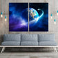 Сosmos wall art paintings on canvas outer space decor home wall decor canvas painting bedroom wall decor Moon multi panel wall art