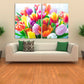 Blumenstrauß aus Tulpen, Wandkunst, Gemälde auf Leinwand, Wohndekor, Leinwandgemälde, Wandbehang, Dekor, Wandkunst für Schlafzimmer