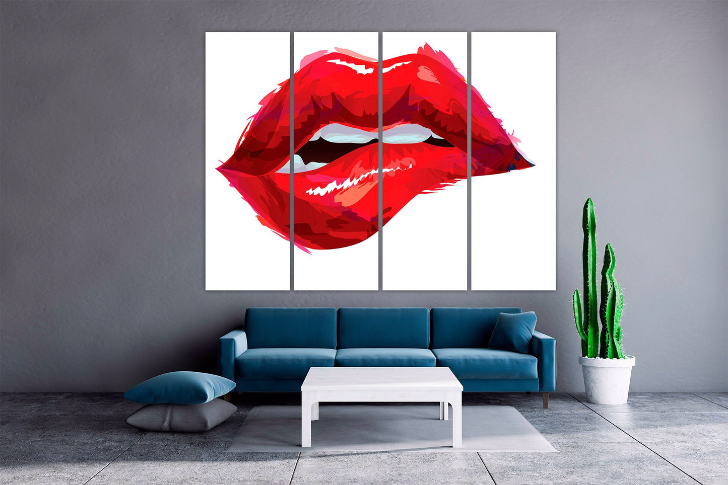 Red lips canvas print Fashion wall art Modern wall decor paintings on canvas very large canvas paintings