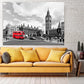 London wall art paintings on canvas, home wall decor, big ben wall decal, city multi panel wall art, canvas print, bathroom wall decor