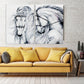 White horse canvas Horse wall art Amazing hand drawn horse paintings on canvas, home wall decor, canvas painting, horse printable art