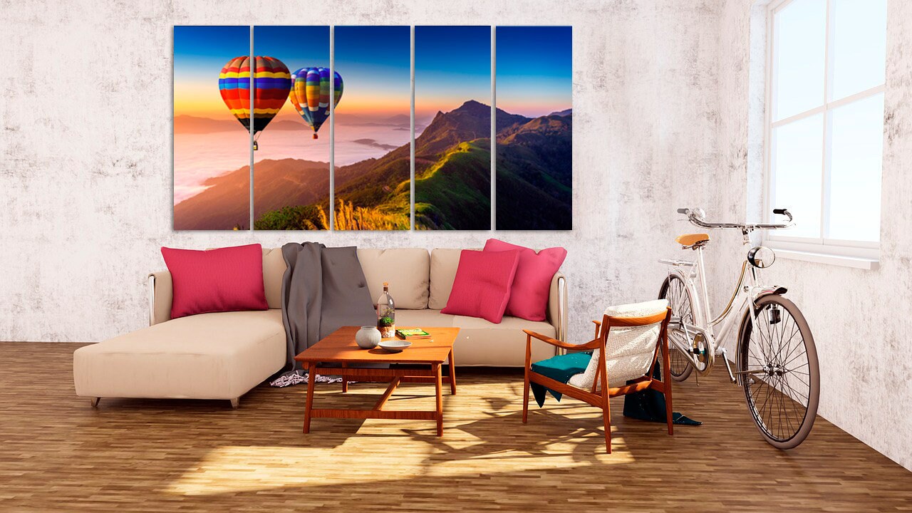 Landscape wall decor Nature wall art paintings on canvas farmhouse wall decor home wall decor canvas painting balloon wall art