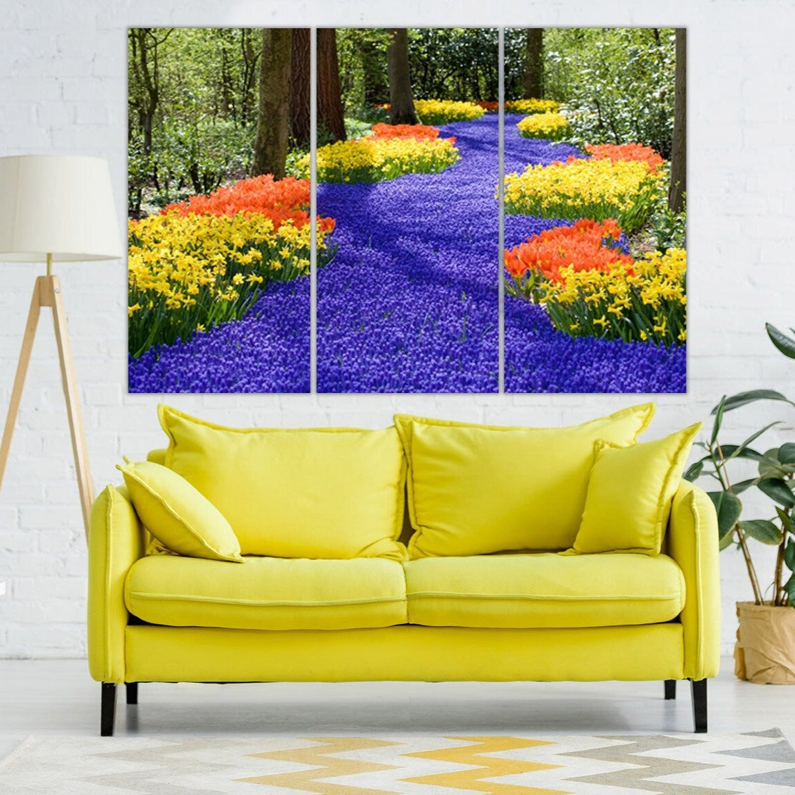 Flower wall decor paintings on canvas, nature painting, home wall decor, wood wall art, multi panel wall art, landscape painting prints