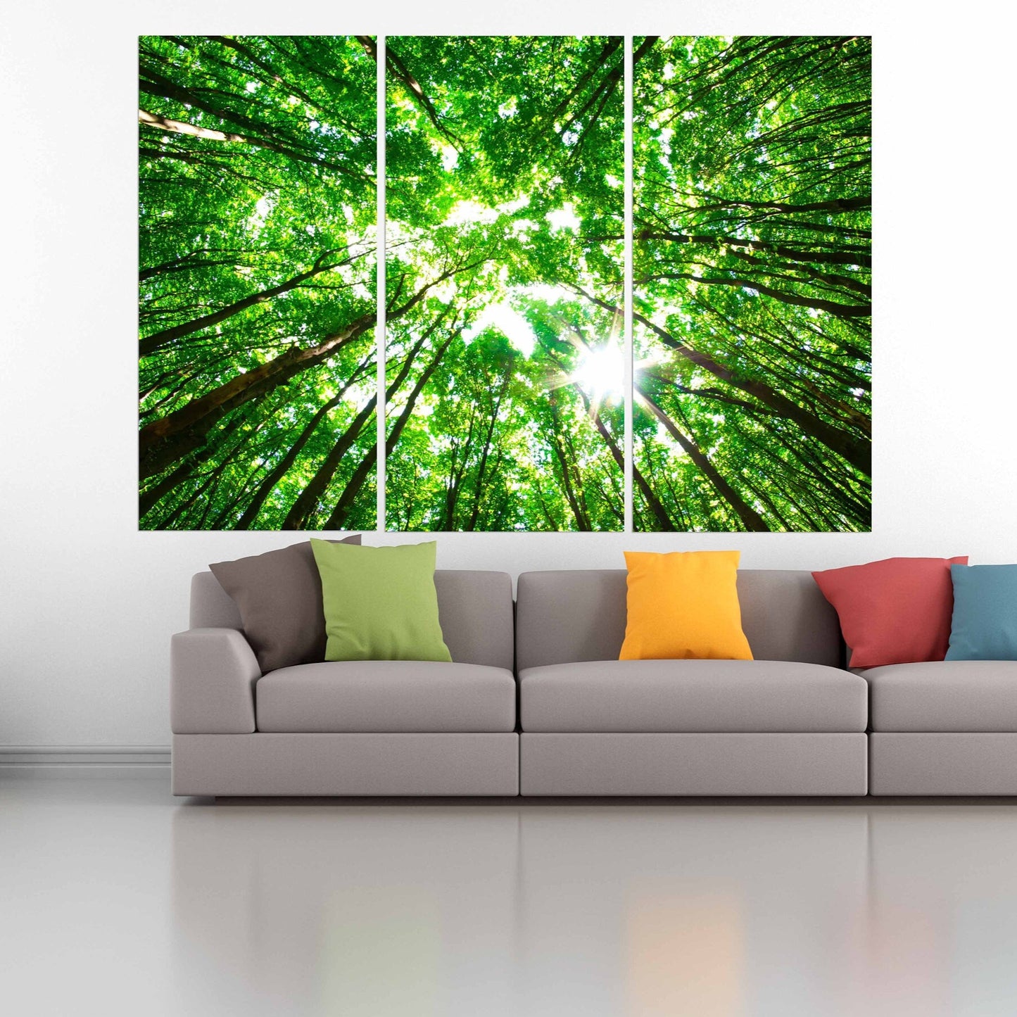 Tree topper wall art Forest wall art Tree Branch Print Home wall decor Canvas painting Farmhouse wall decor Multi panel wall art