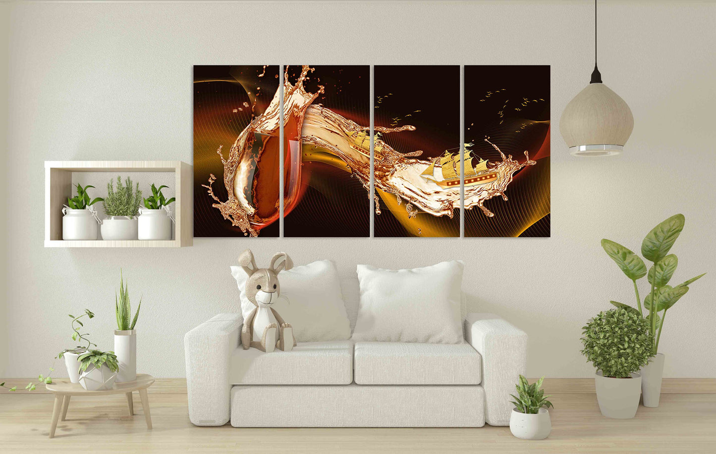 Wine wall art Kitchen wall decor canvas Extra large Multi panel сanvas painting housewarming gift printable art