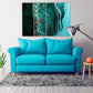 Fluid art Marble wall decor canvas print Abstract Extra Large wall art paintings Multi panel Trendy green home decor