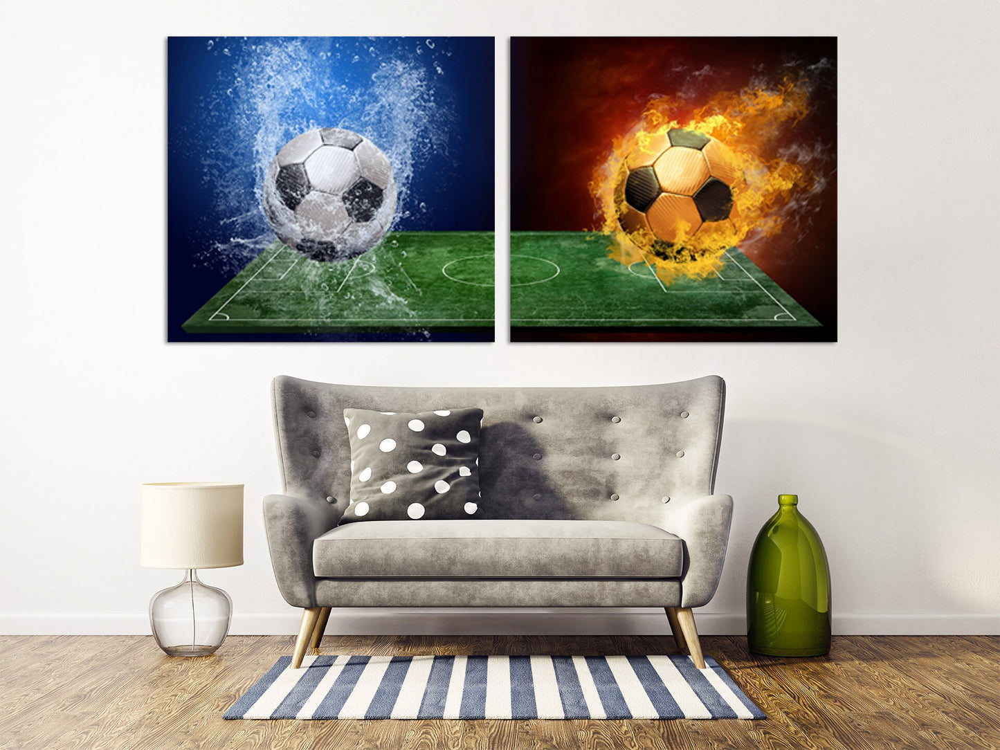 Football wall art Soccer ball art American Football Sports wall art Large abstract canvas art Soccer wall art football player gift