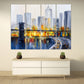 Brooklyn bridge print New york city extra large multi panel wall art American bridge home wall decor framed art print canvas oil painting