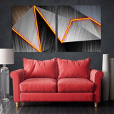 Geometric wall art Abstract print framed canvas painting Home wall decor Huge Multi panel wall art Dark large wall art