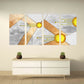 Geometric patterns Modern abstract art Wall collage kit Multi panel canvas Wall art Canvas painting Abstract wall art Home