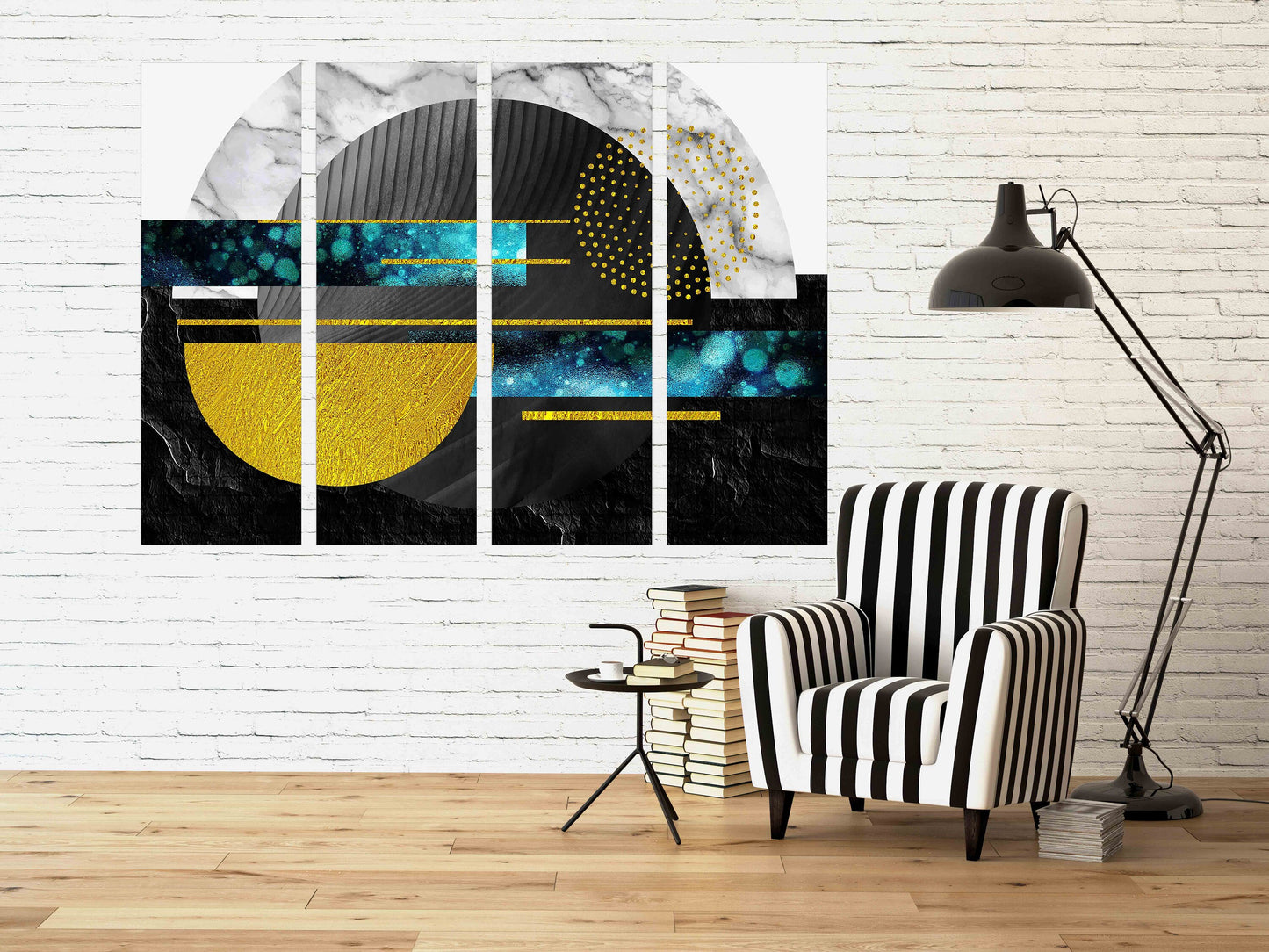 Geometric patterns Modern abstract art Wall collage kit Multi panel canvas Wall art Canvas painting Abstract wall art Home wall decor