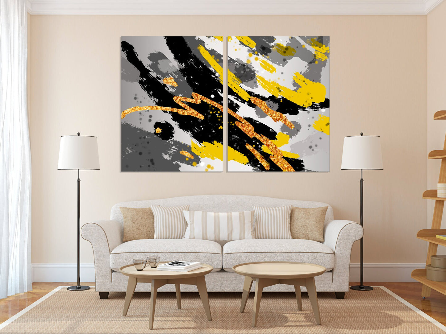 Multi panel canvas wall art sets for bedroom Large abstract wall art Trendy room decor Modern abstract art print framed canvas painting