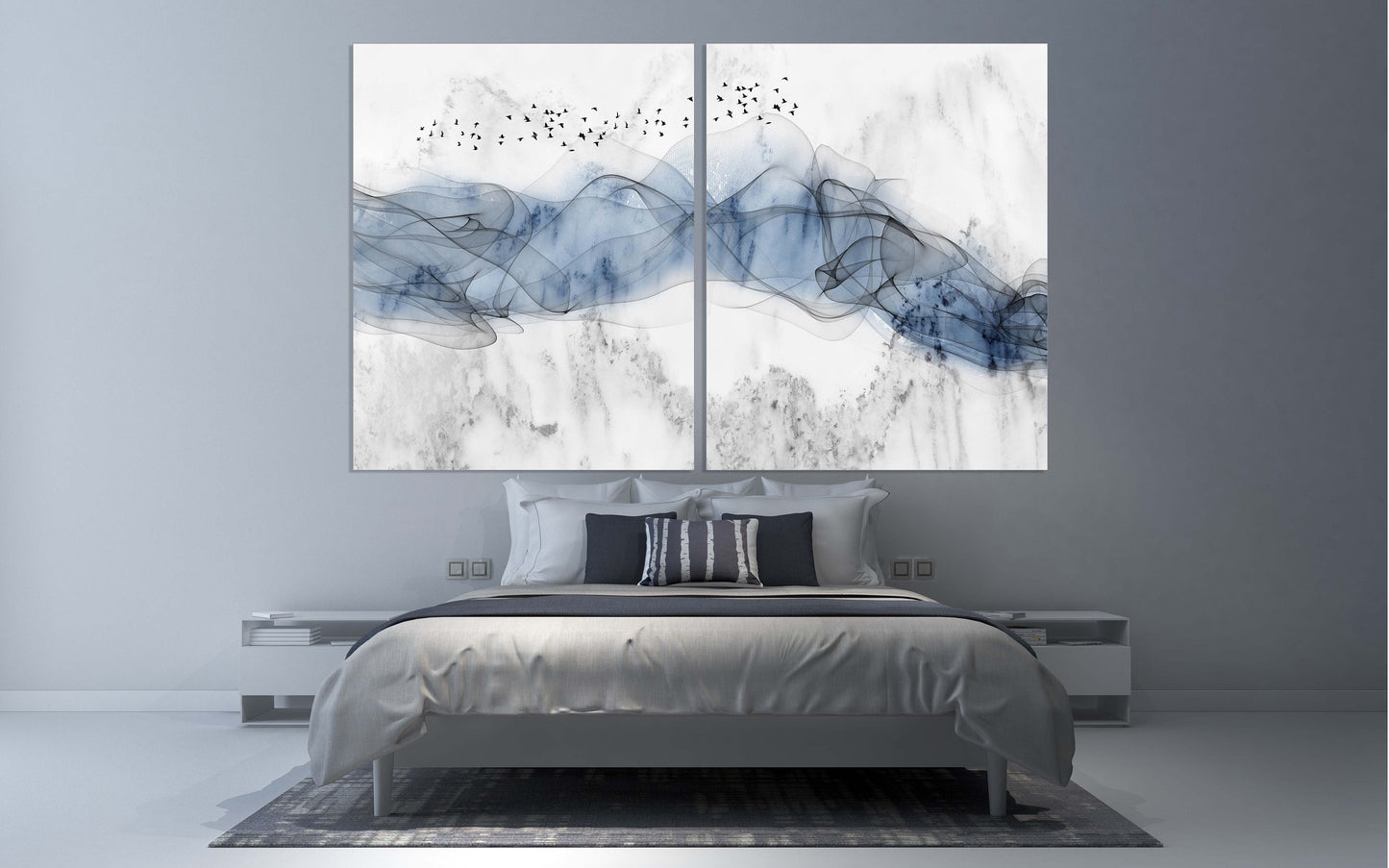 Abstract canvas wall art Great smoky mountains horizontal home decor wall art Abstract art print Extra large wall art Multi panel wall art