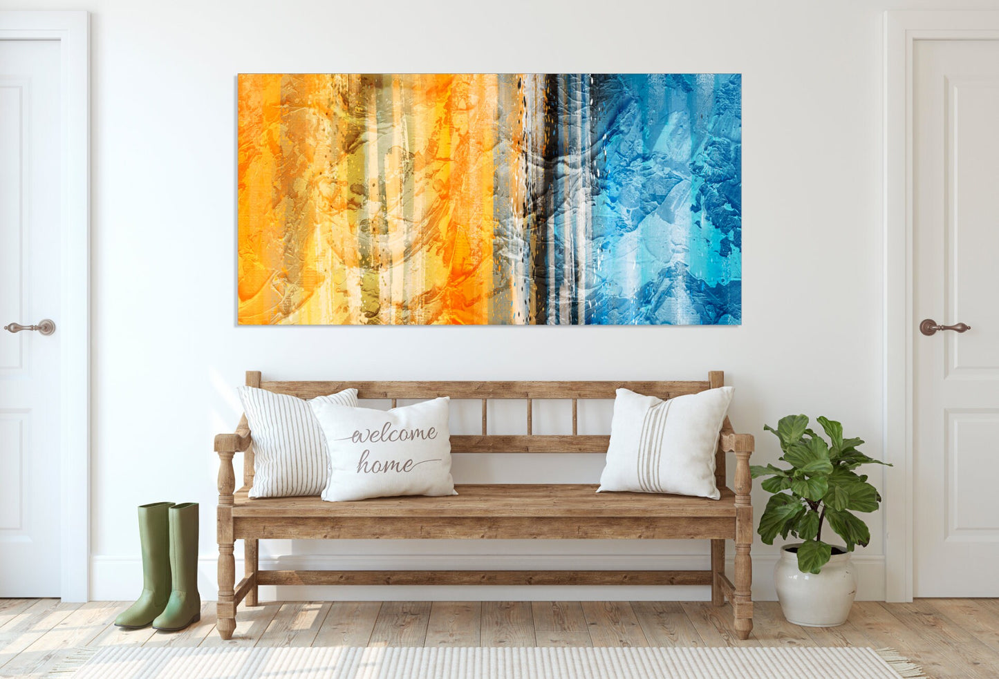 Extra large canvas wall art Modern abstract canvas print Bright wall art Multi panel canvas room wall decor Abstract canvas painting