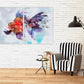 Fish wall art Over bed wall decor canvas painting Marine wall art  fish wall art Nautical wall art extra large wall art