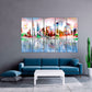 Bright city wall art oil painting canvas print Large wall decor living room modern