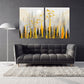 Black and gold forest wall art, Nature canvas painting, housewarming and wedding gift, farmhouse wall decor, multi panel wall art