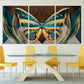 Butterfly wall decor prints, feather wall art, long large wall art oversized horizontal canvas painting