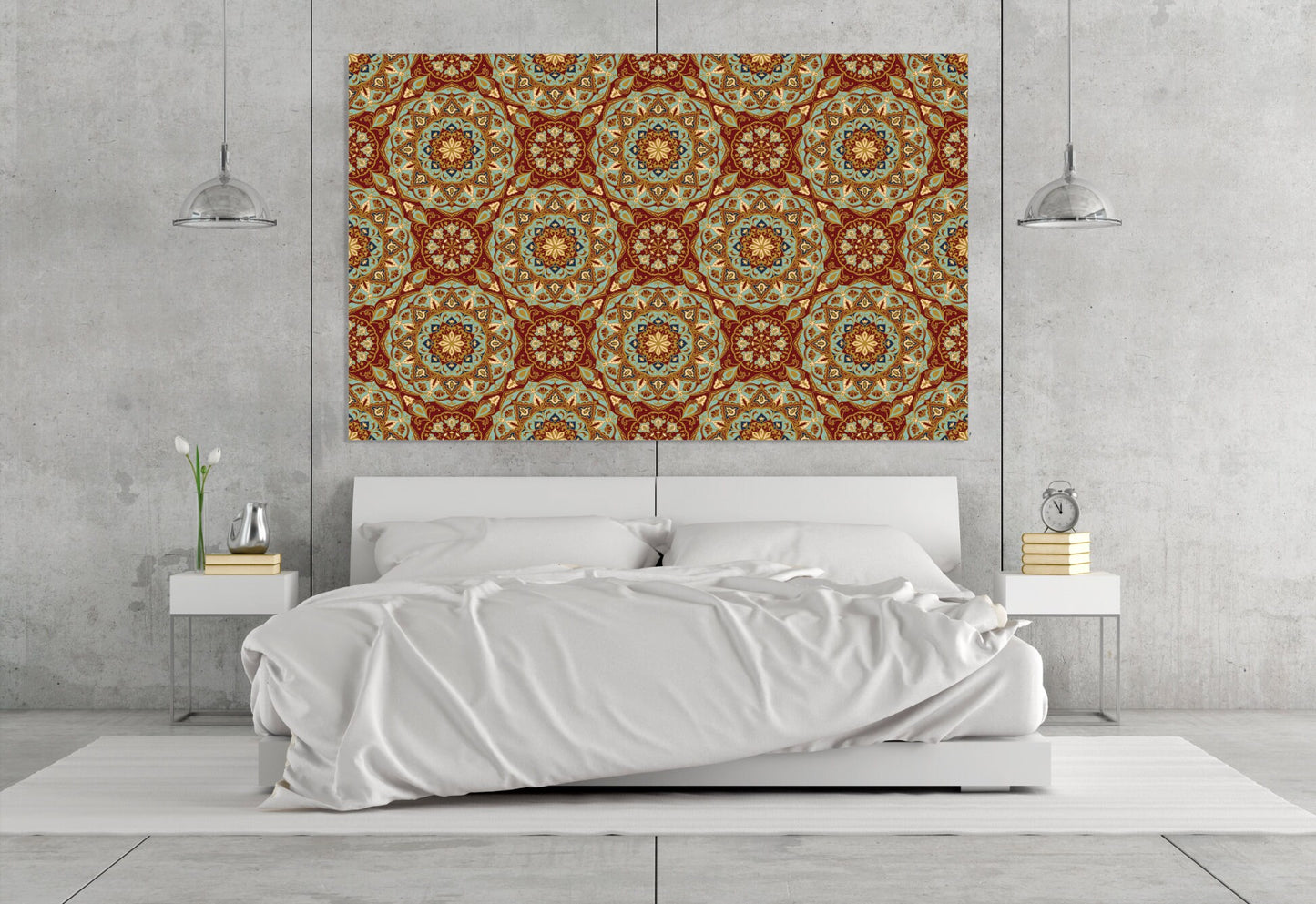 Mandala large canvas wall art print, buddha indian painting religious wall art