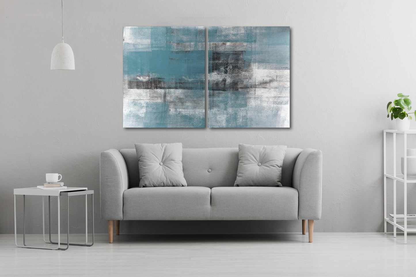 Printable blue wall art modern abstract extra large canvas minimalism paintings