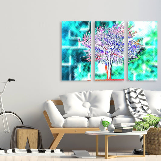 Tree canvas wall art, modern abstract wall art, horizontal canvas print, huge painting, multi panel wall art