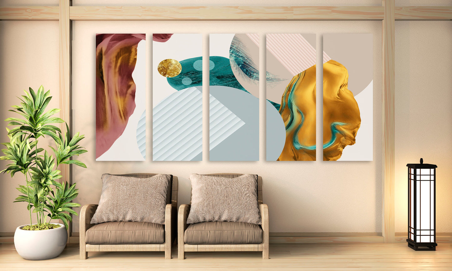 Quirky art print Abstract wall art, neutral gallery wall, trendy canvas painting, modern wall art, multi panel wall art